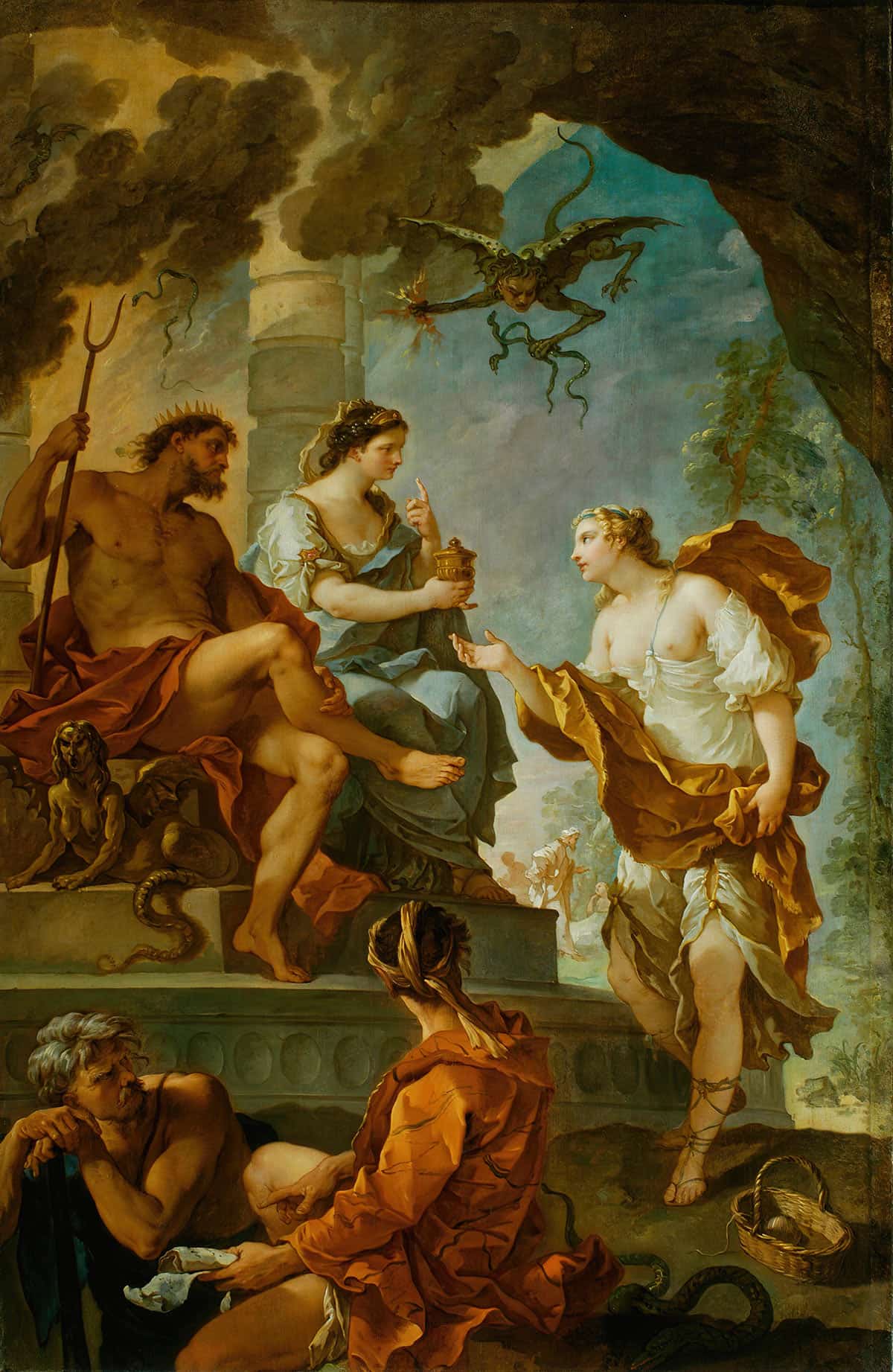 Psyche Obtaining The Elixir Of Beauty From Proserpine by Charles Joseph Natoire Posters, Prints, & Visual Artwork