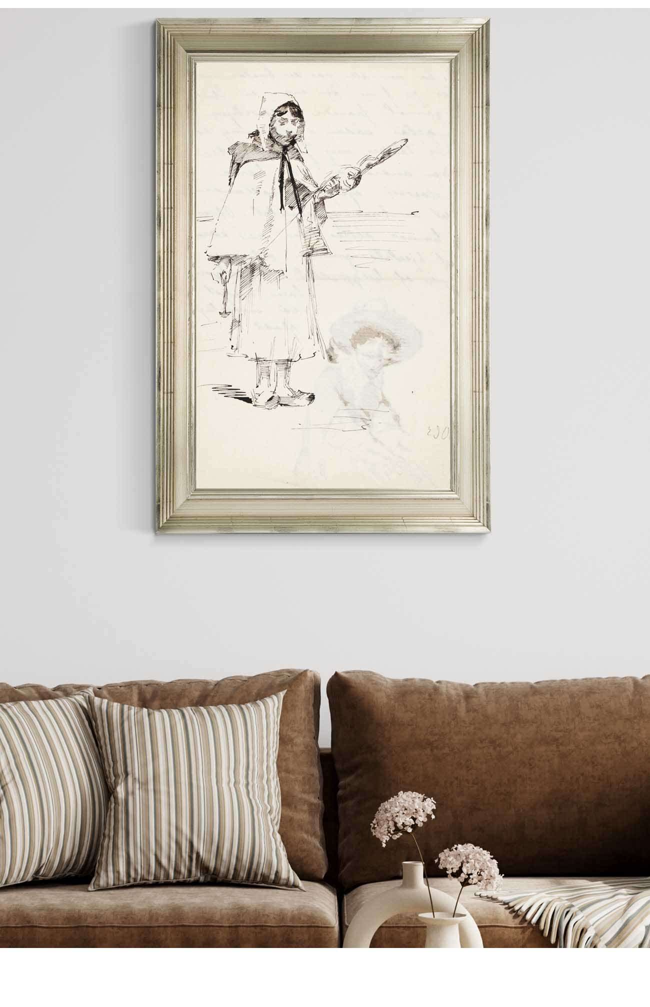 Ranskalainen Maalaistytto Tytto Ja Varttina by Helene Schjerfbeck Posters, Prints, & Visual Artwork