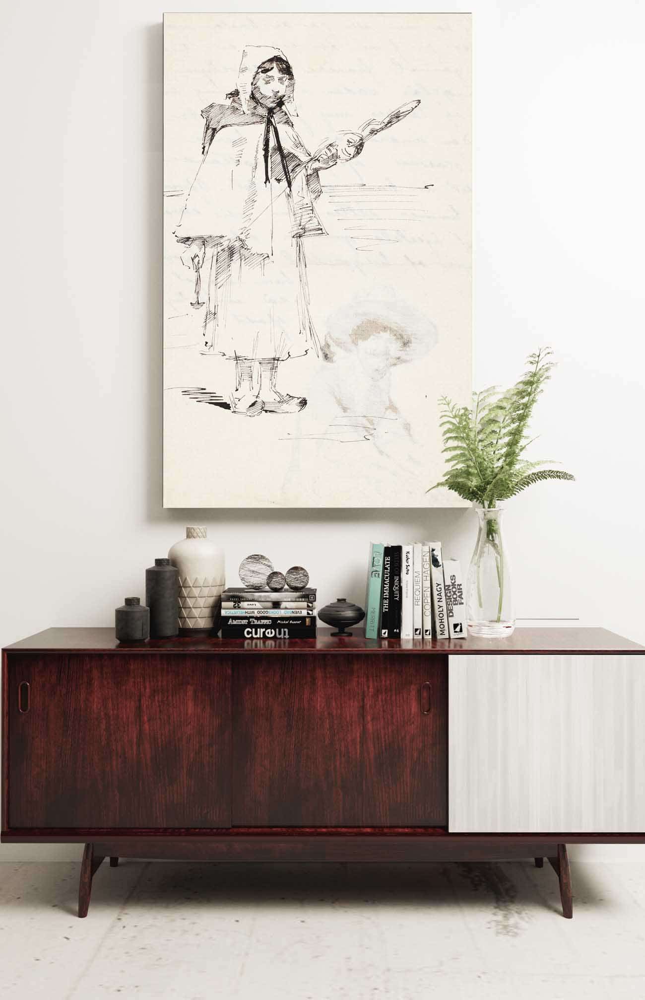 Ranskalainen Maalaistytto Tytto Ja Varttina by Helene Schjerfbeck Posters, Prints, & Visual Artwork