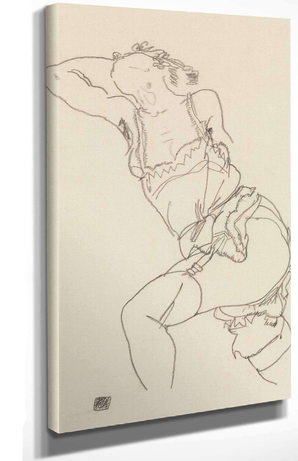 Reclining Model In Chemise And Stockings by Egon Schiele Posters, Prints, & Visual Artwork