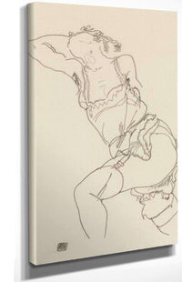 Reclining Model In Chemise And Stockings by Egon Schiele Posters, Prints, & Visual Artwork