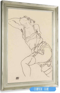 Reclining Model In Chemise And Stockings by Egon Schiele Posters, Prints, & Visual Artwork