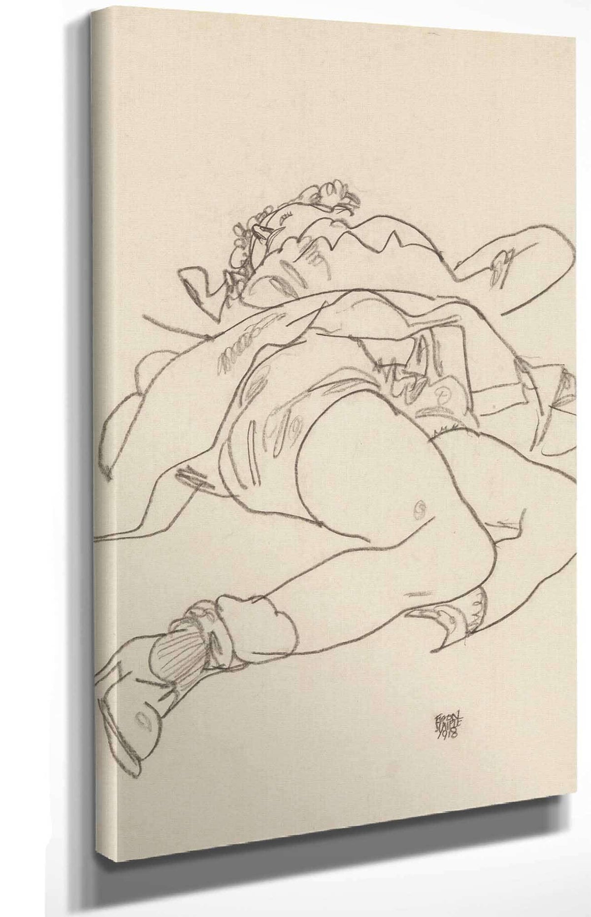 Reclining Woman With Raised Skirt by Egon Schiele Posters, Prints, & Visual Artwork