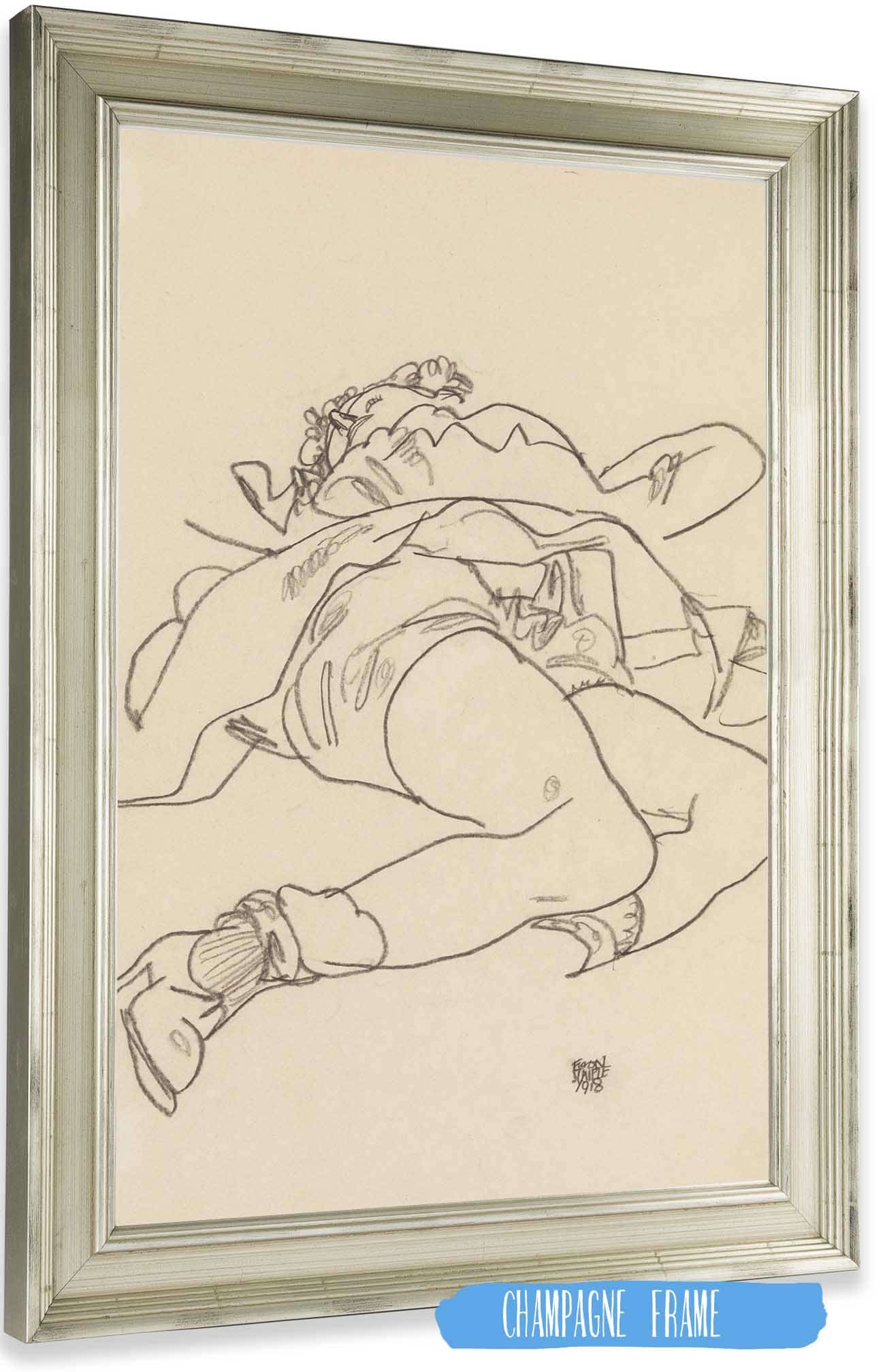 Reclining Woman With Raised Skirt by Egon Schiele Posters, Prints, & Visual Artwork