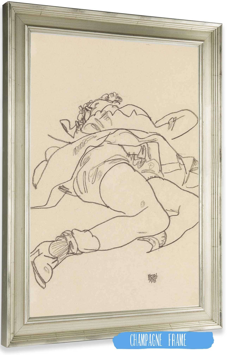 Reclining Woman With Raised Skirt by Egon Schiele Posters, Prints, & Visual Artwork