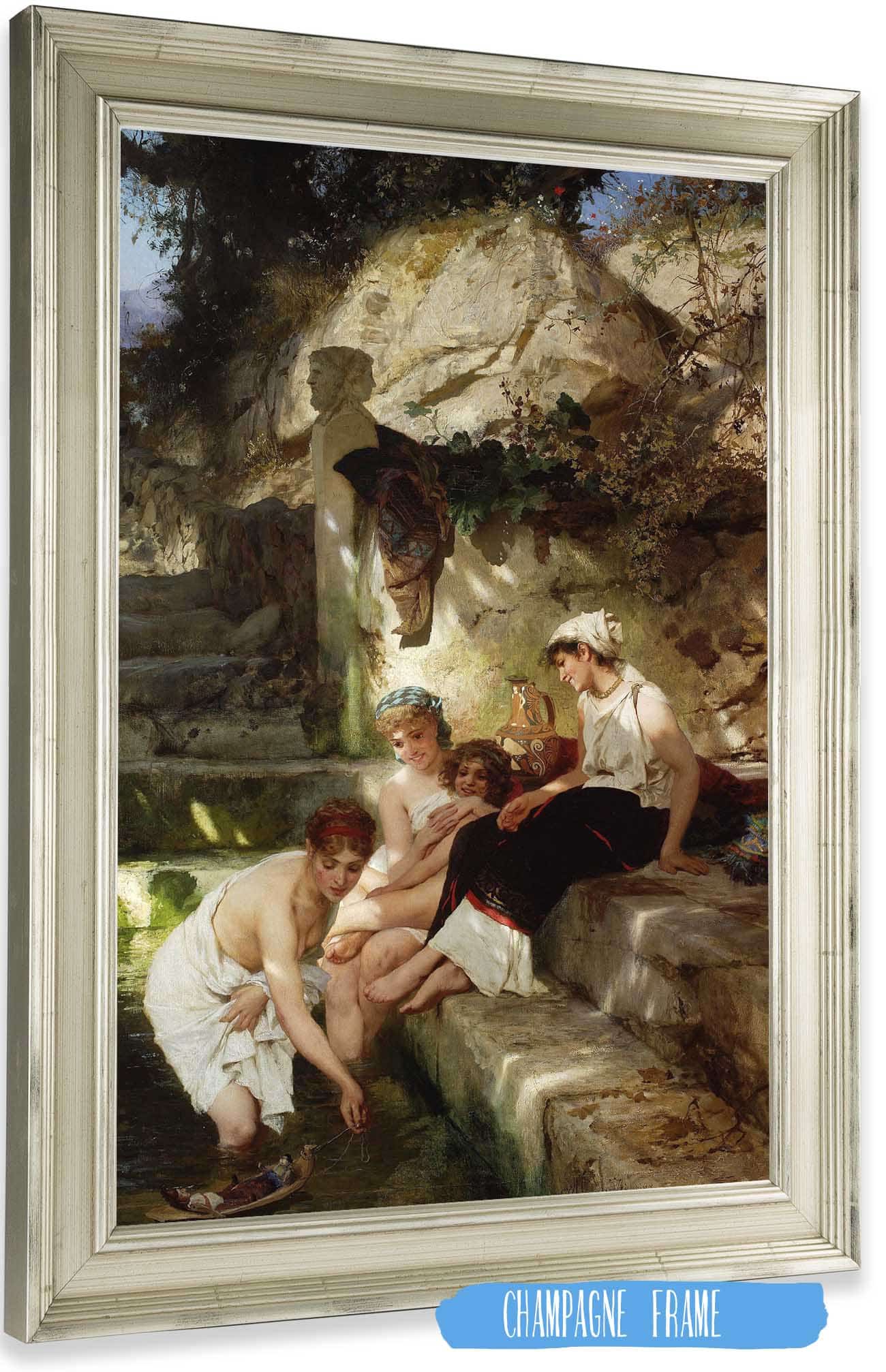 Roman Idyll Before The Bath by Henryk Siemiradzki Posters, Prints, & Visual Artwork