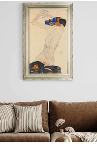Ruckenakt Mit Buntem Tuch by Egon Schiele Posters, Prints, & Visual Artwork