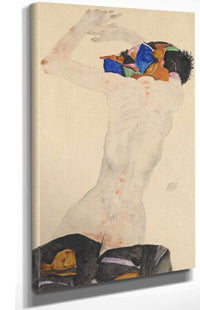 Ruckenakt Mit Buntem Tuch by Egon Schiele Posters, Prints, & Visual Artwork