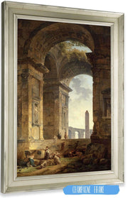 Ruins With An Obelisk In The Distance by Hubert Robert Posters, Prints, & Visual Artwork