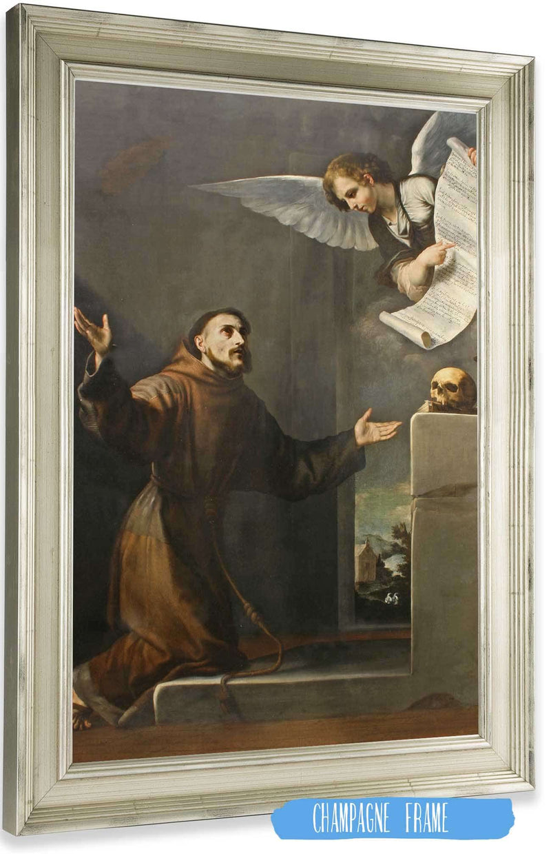 Saint Francis Receives The Seven Privileges From The Angel by Jusepe De Ribera Posters, Prints, & Visual Artwork