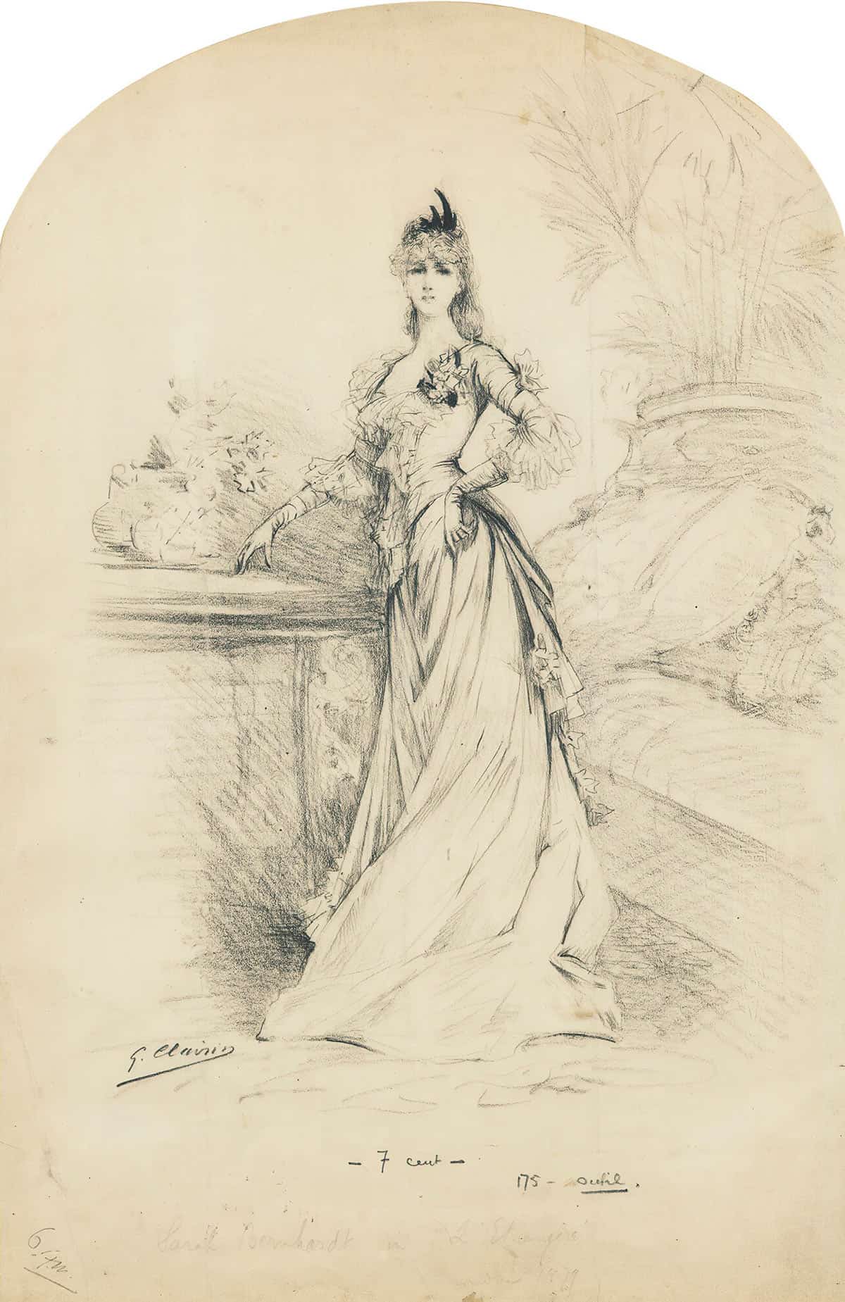 Sarah Bernhardt In Letrangere by Georges Jules Victor Clairin Posters, Prints, & Visual Artwork