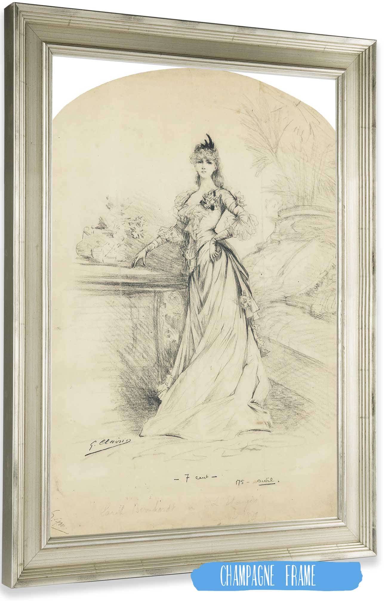 Sarah Bernhardt In Letrangere by Georges Jules Victor Clairin Posters, Prints, & Visual Artwork