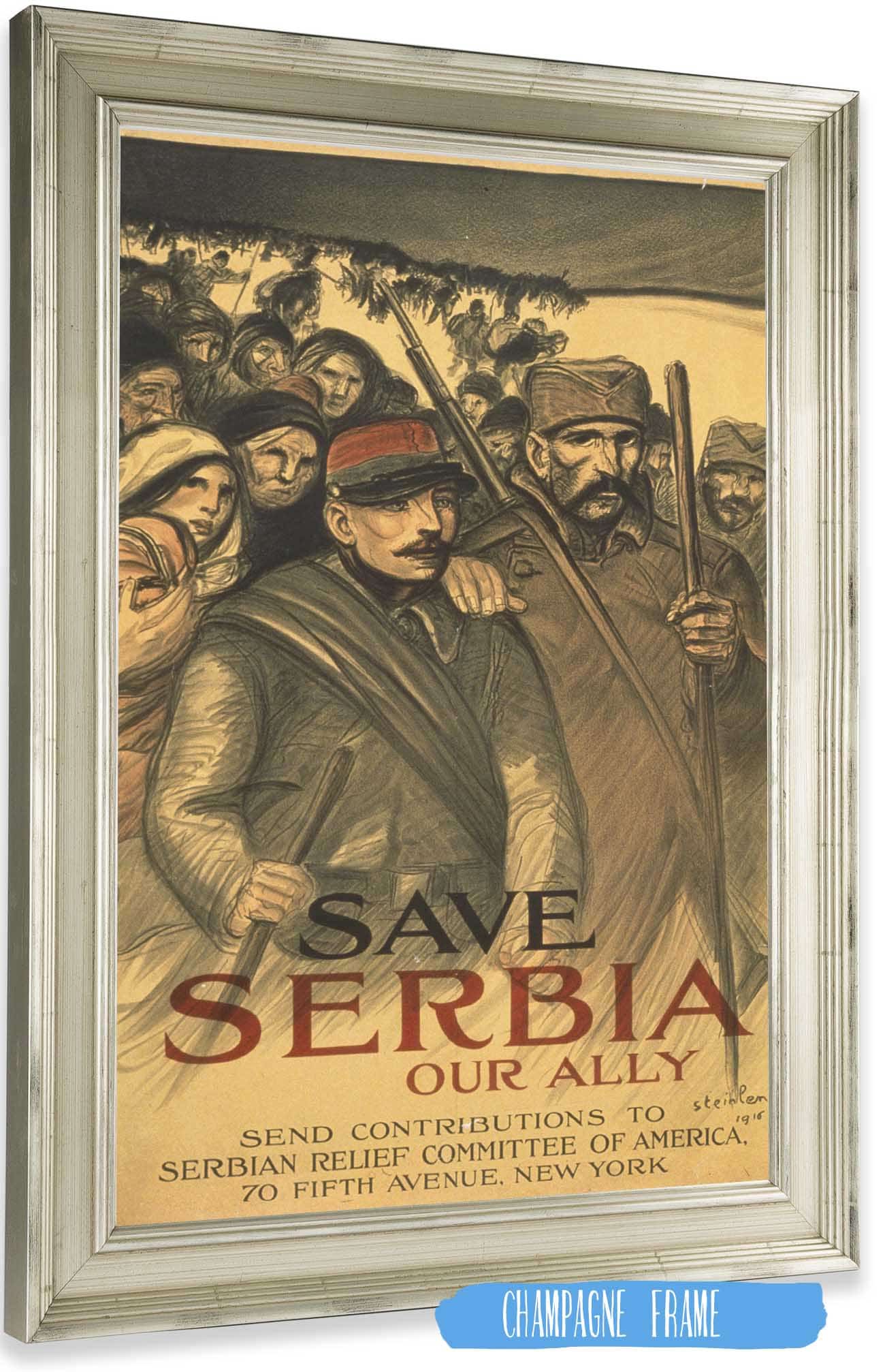 Save Serbia Our Ally by Theophile Alexandre Steinlen Posters, Prints, & Visual Artwork