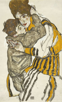 Schieles Wife With Her Little Nephew by Egon Schiele Posters, Prints, & Visual Artwork
