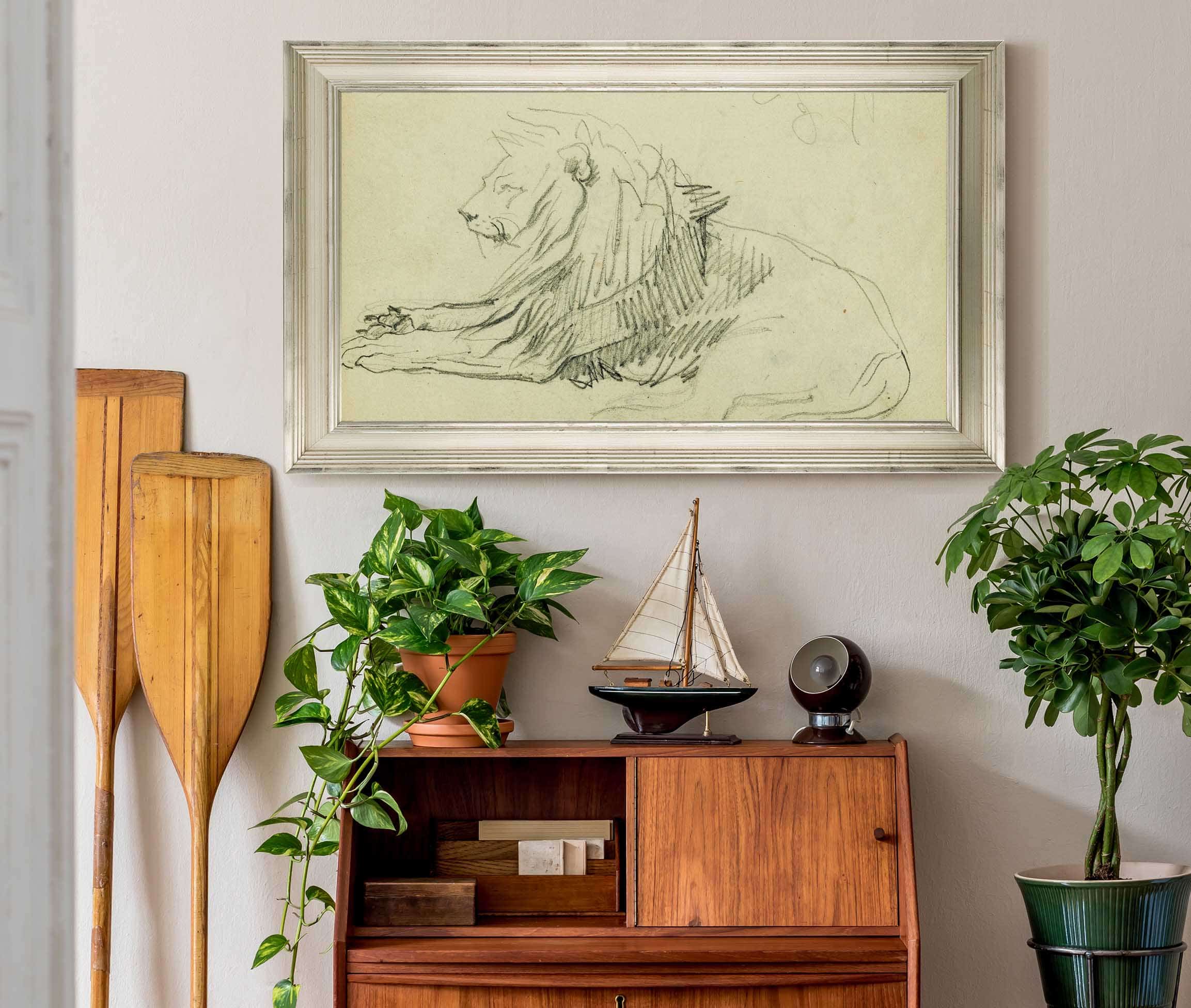 Seated Lion  by Theodore Gericault Posters, Prints, & Visual Artwork