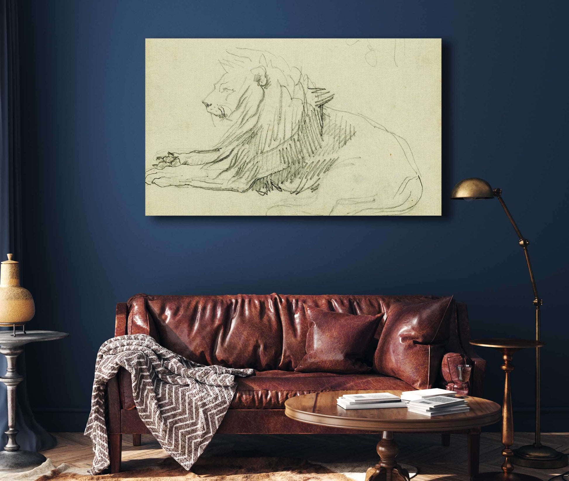 Seated Lion  by Theodore Gericault Posters, Prints, & Visual Artwork