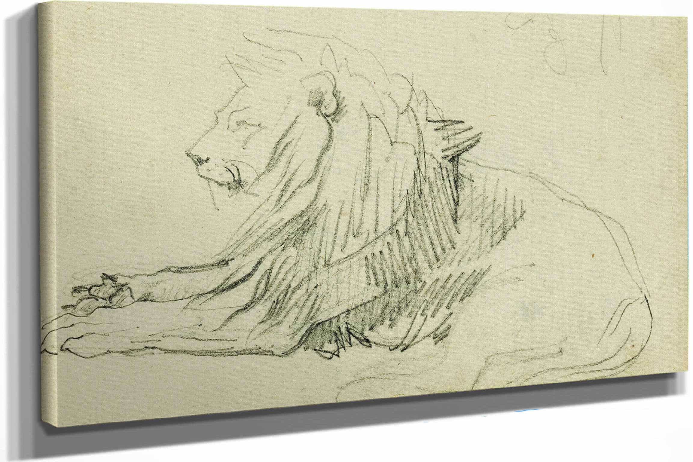 Seated Lion  by Theodore Gericault Posters, Prints, & Visual Artwork
