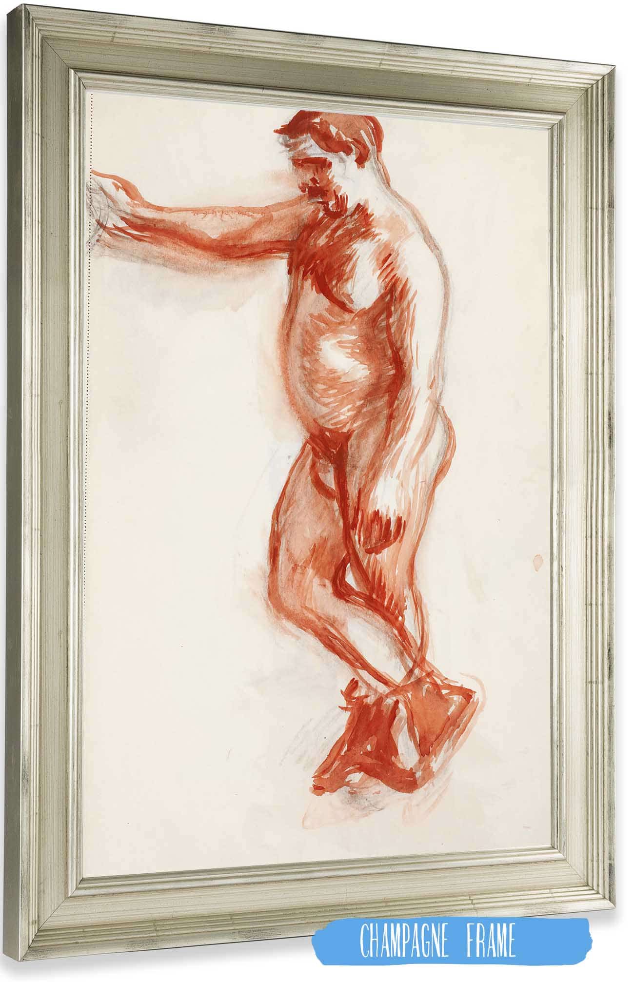 Seisova Alaston Mies Luonnos  by Magnus Enckell Posters, Prints, & Visual Artwork