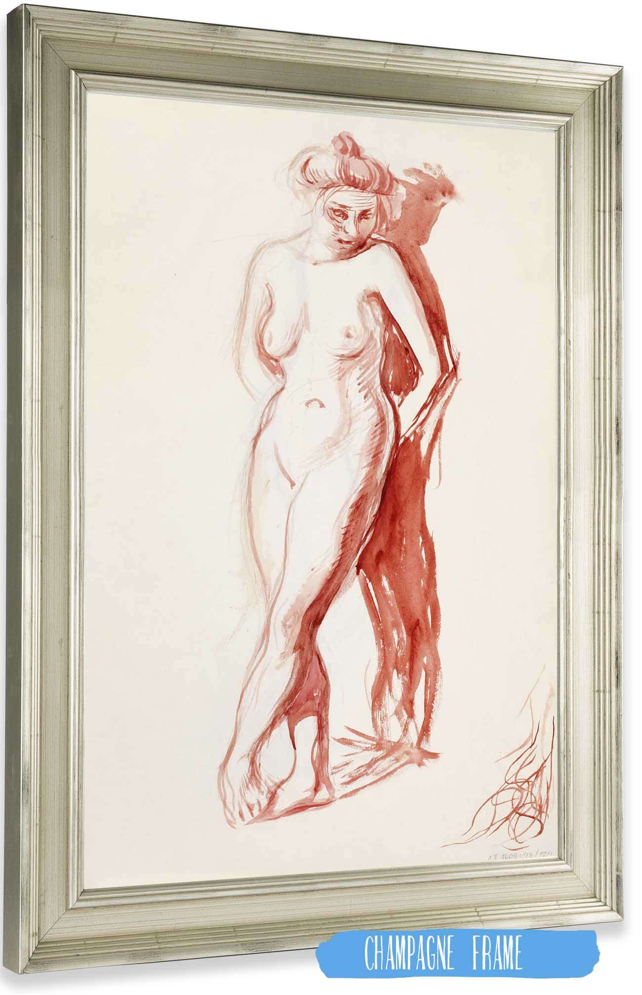 Seisova Seinaan Nojaava Malli  by Magnus Enckell Posters, Prints, & Visual Artwork