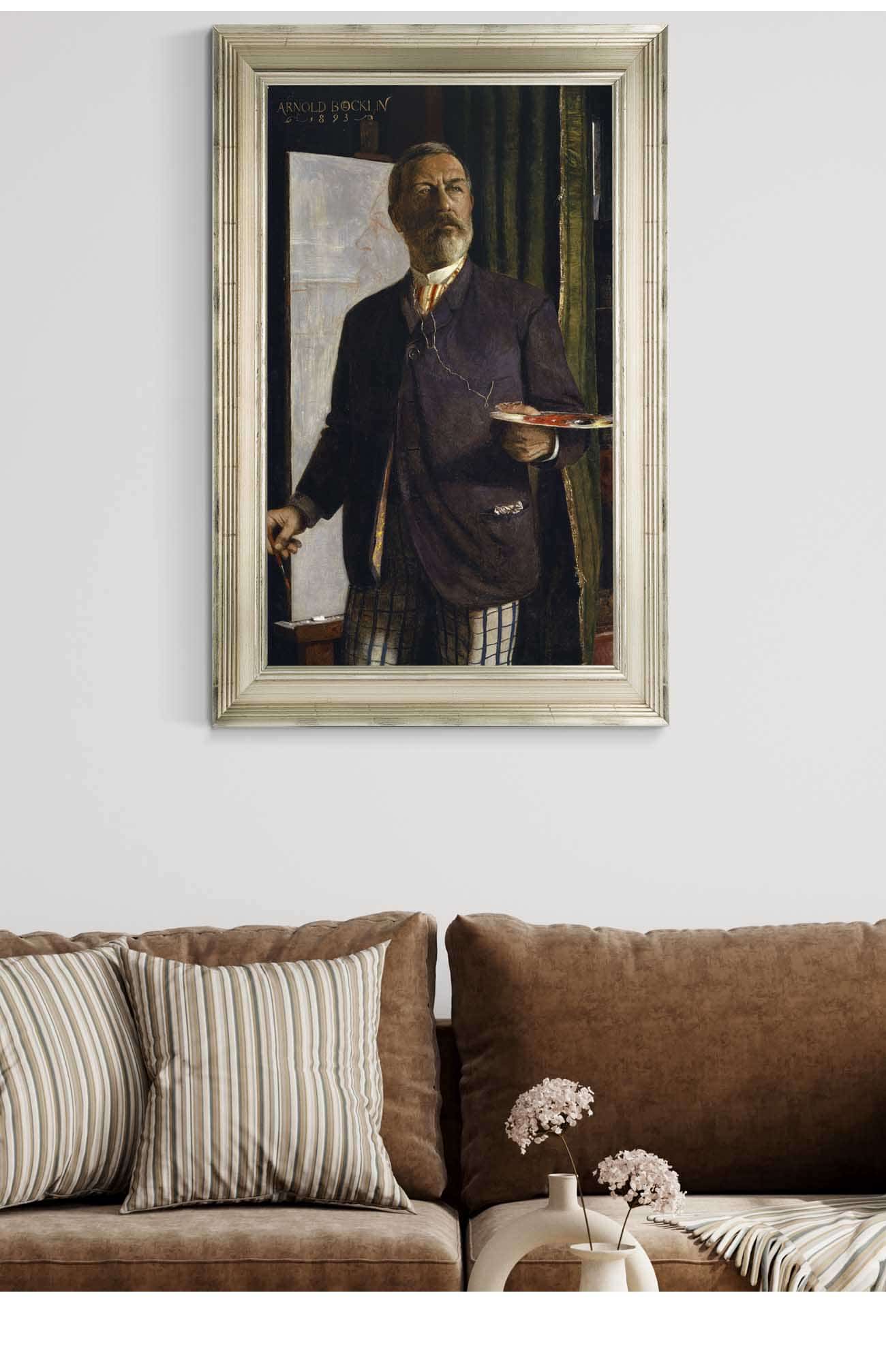 Self Portrait In The Studio by Arnold Bocklin Posters, Prints, & Visual Artwork