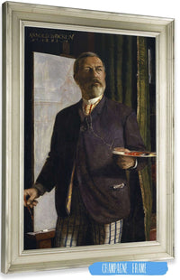 Self Portrait In The Studio by Arnold Bocklin Posters, Prints, & Visual Artwork