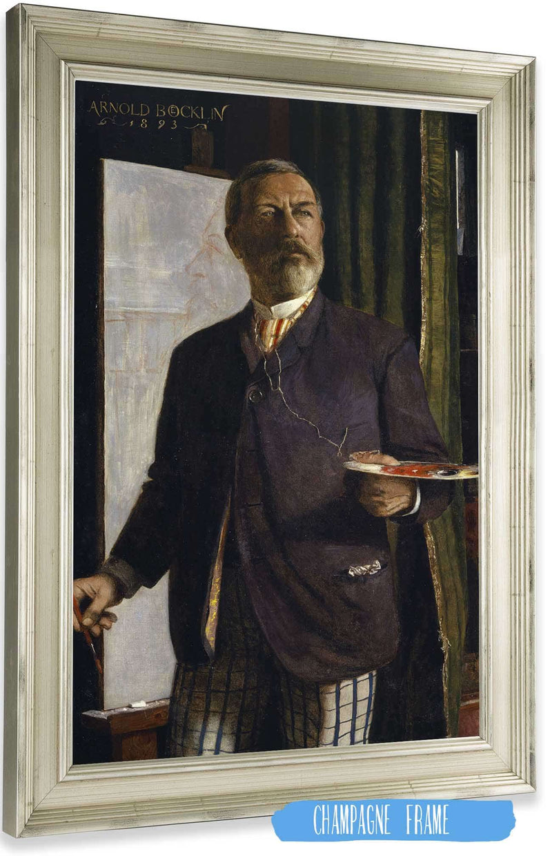 Self Portrait In The Studio by Arnold Bocklin Posters, Prints, & Visual Artwork