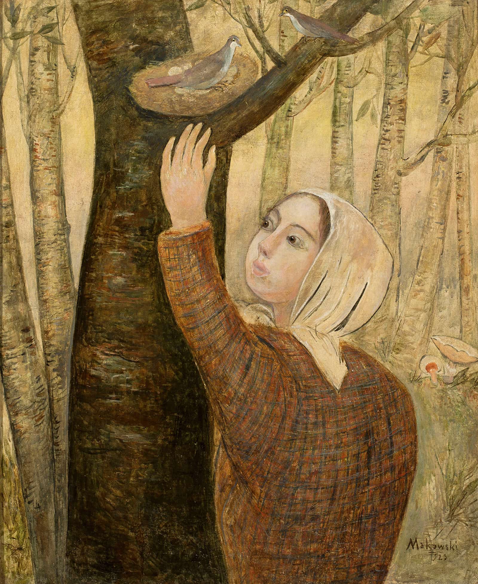 Self Portrait With A Palette by Tadeusz Makowski Posters, Prints, & Visual Artwork