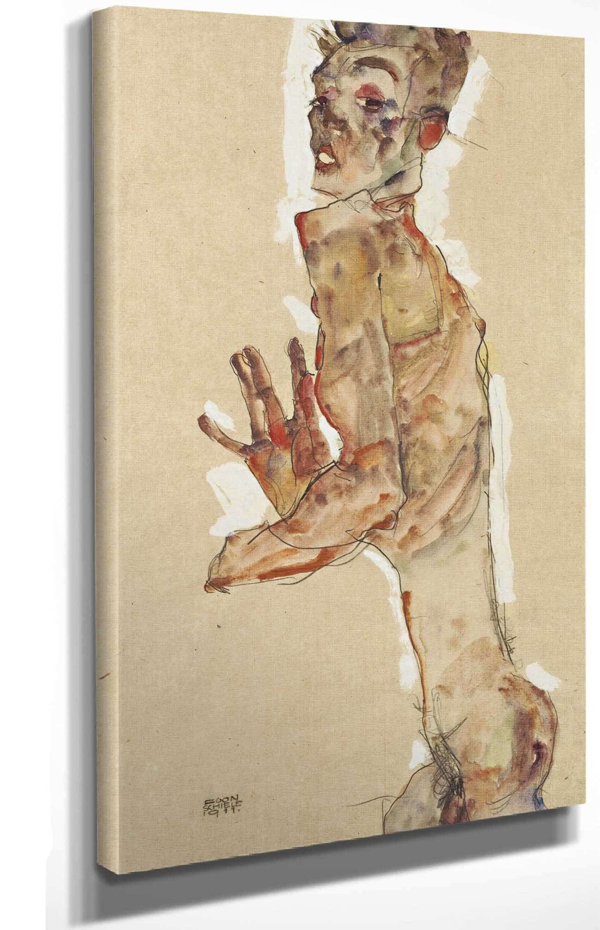 Self Portrait With Splayed Fingers by Egon Schiele Posters, Prints, & Visual Artwork