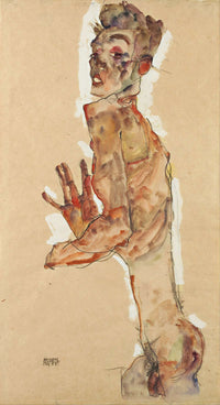 Self Portrait With Splayed Fingers by Egon Schiele Posters, Prints, & Visual Artwork