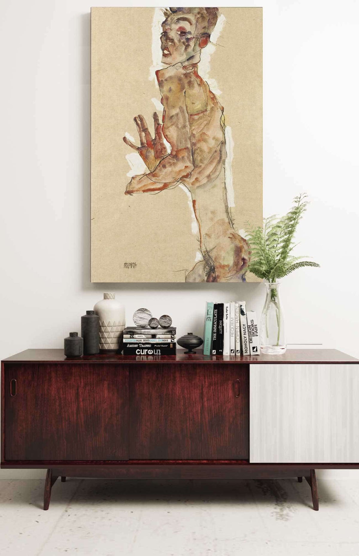 Self Portrait With Splayed Fingers by Egon Schiele Posters, Prints, & Visual Artwork