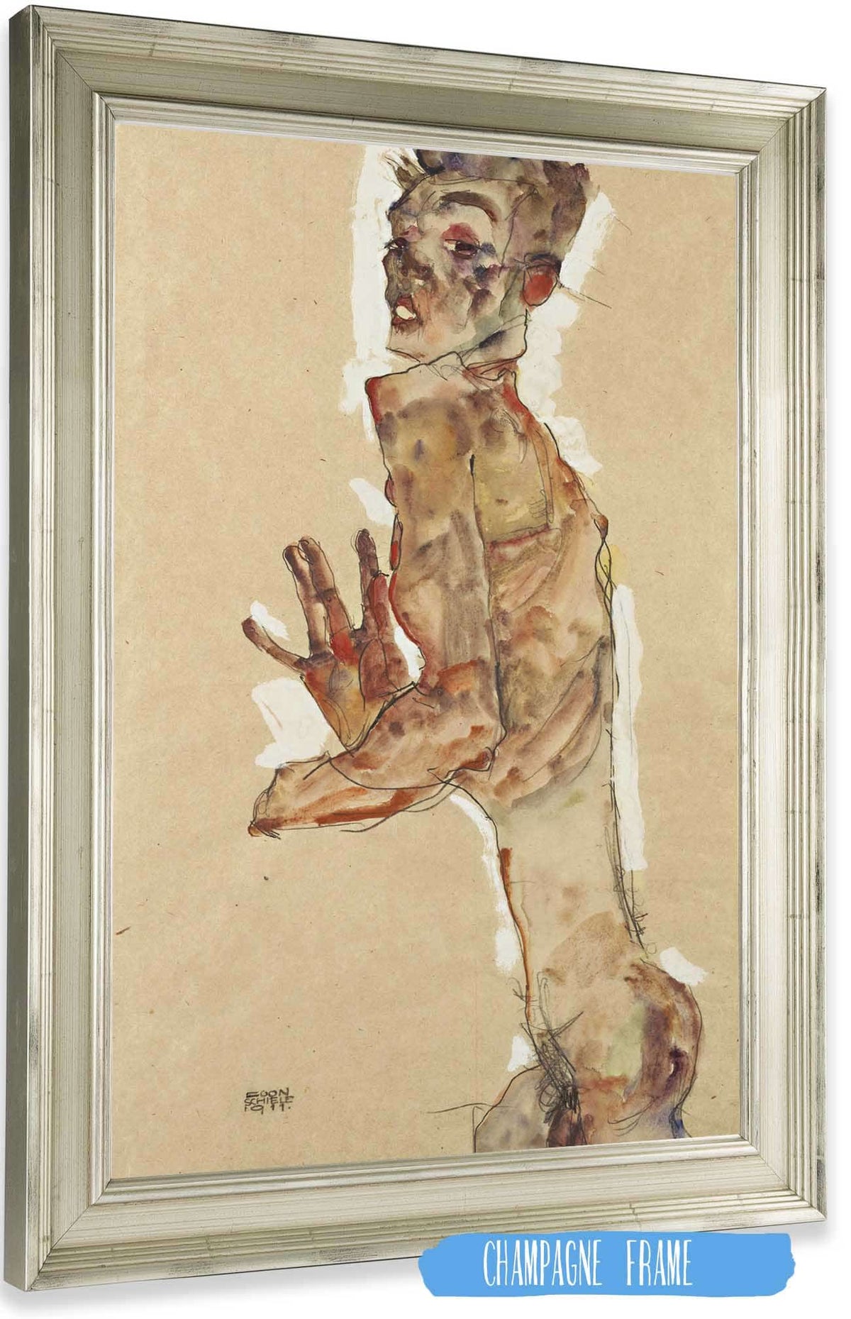 Self Portrait With Splayed Fingers by Egon Schiele Posters, Prints, & Visual Artwork