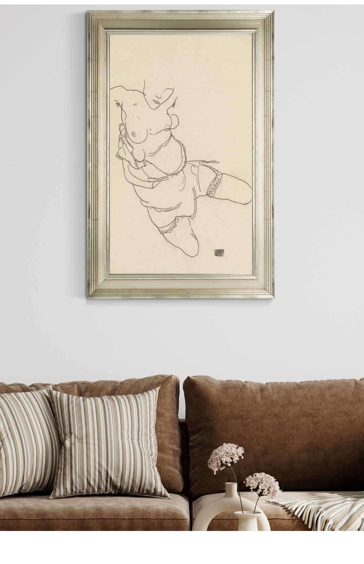 Semi Dressed Model by Egon Schiele Posters, Prints, & Visual Artwork