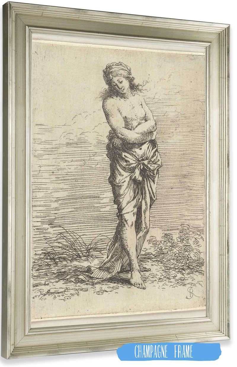 Semi Nude Walking Toward The Right  by Salvator Rosa Posters, Prints, & Visual Artwork