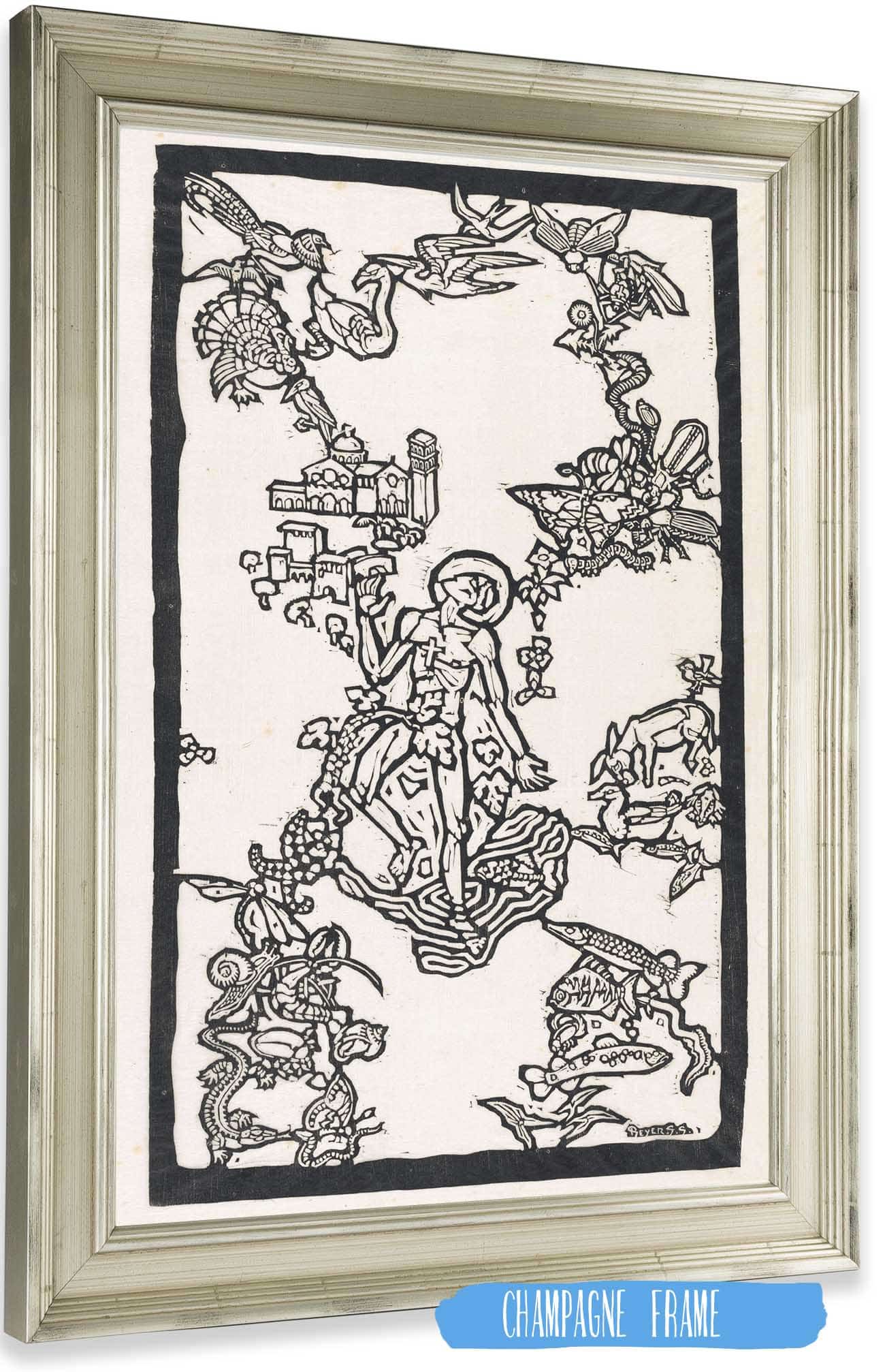 Sint Franciscus Van Assisi Staand In Het Water Omringd Door Dieren by Reijer Stolk Posters, Prints, & Visual Artwork