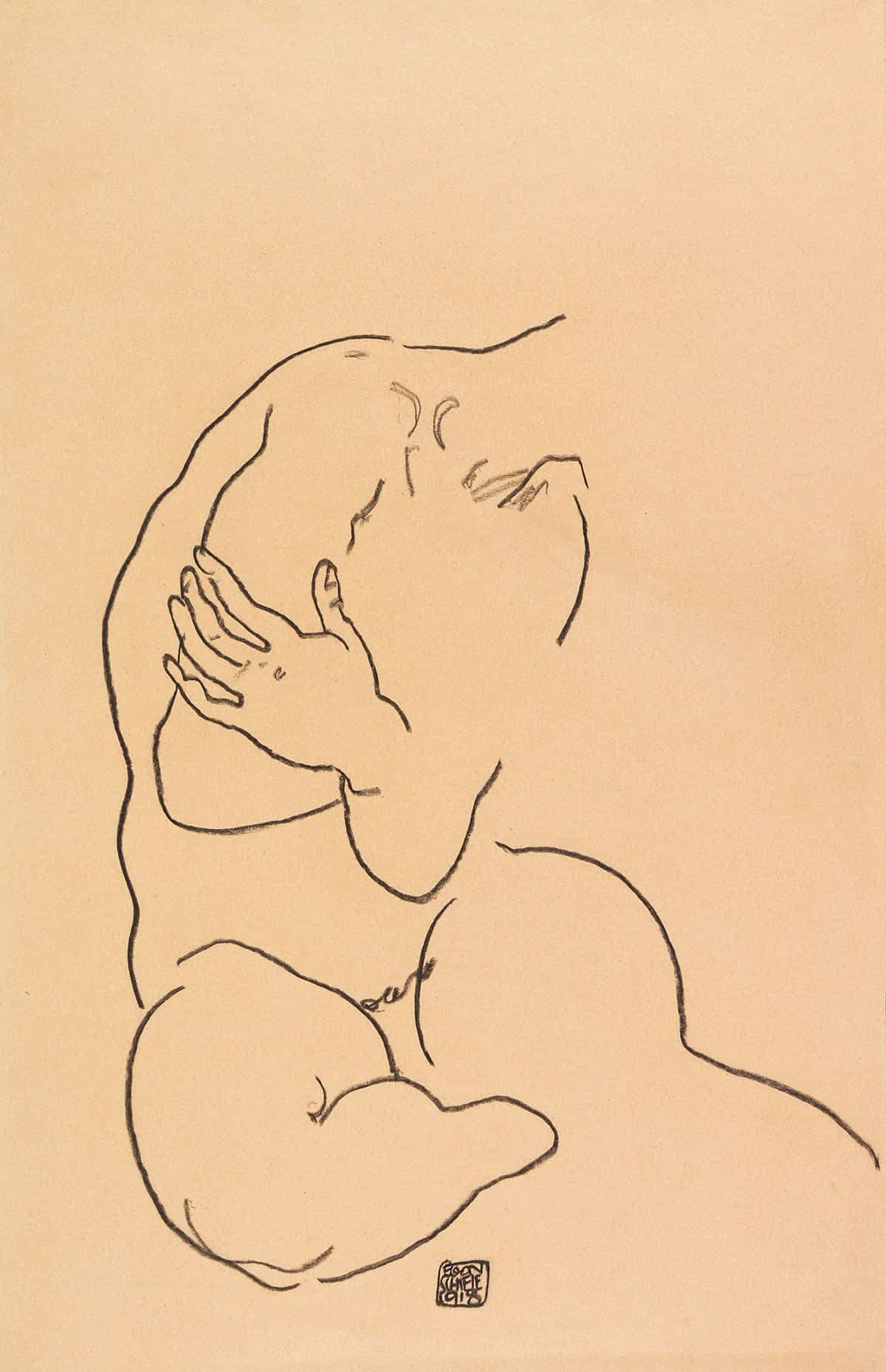 Sitzender Weiblicher Torso by Egon Schiele Posters, Prints, & Visual Artwork
