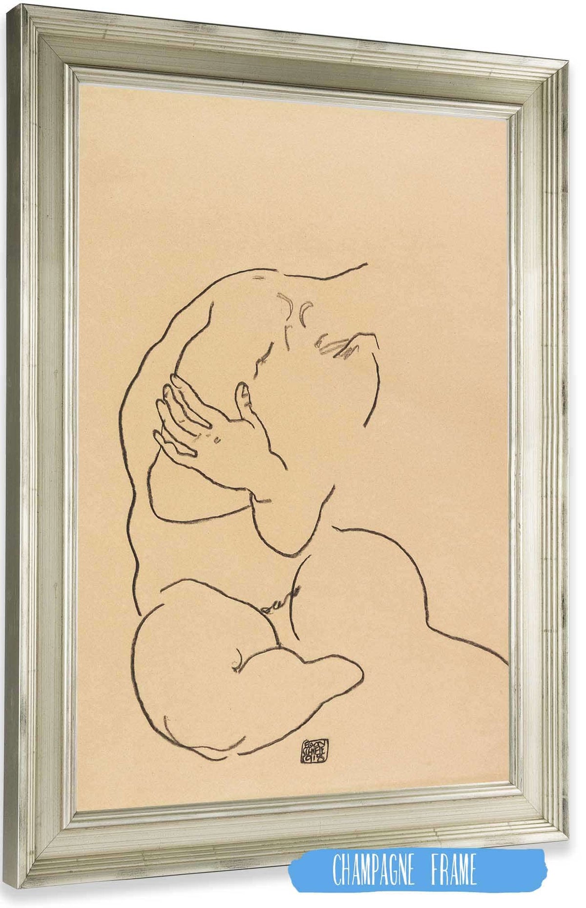 Sitzender Weiblicher Torso by Egon Schiele Posters, Prints, & Visual Artwork