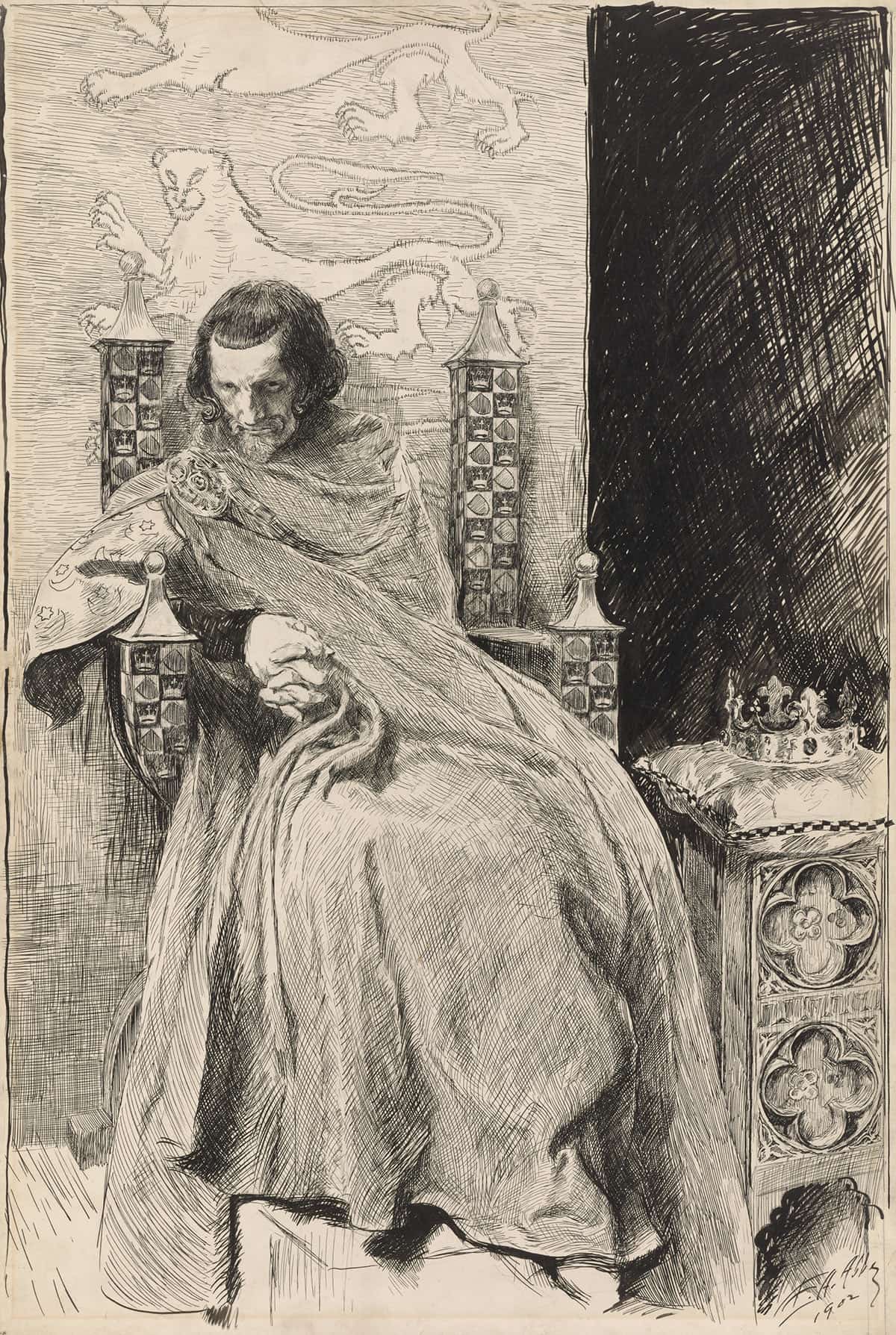 Sketch For King John From King John by Edwin Austin Abbey Posters, Prints, & Visual Artwork