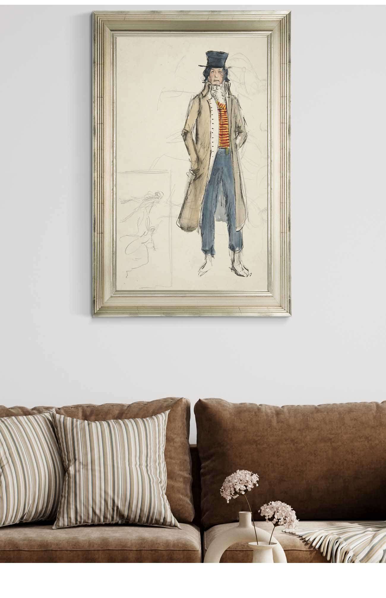 Sketch Of A Man Costume Study For La Tosca by Edwin Austin Abbey Posters, Prints, & Visual Artwork