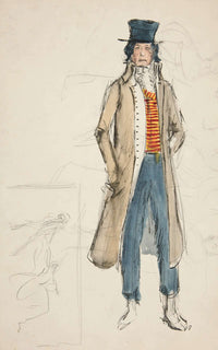 Sketch Of A Man Costume Study For La Tosca by Edwin Austin Abbey Posters, Prints, & Visual Artwork