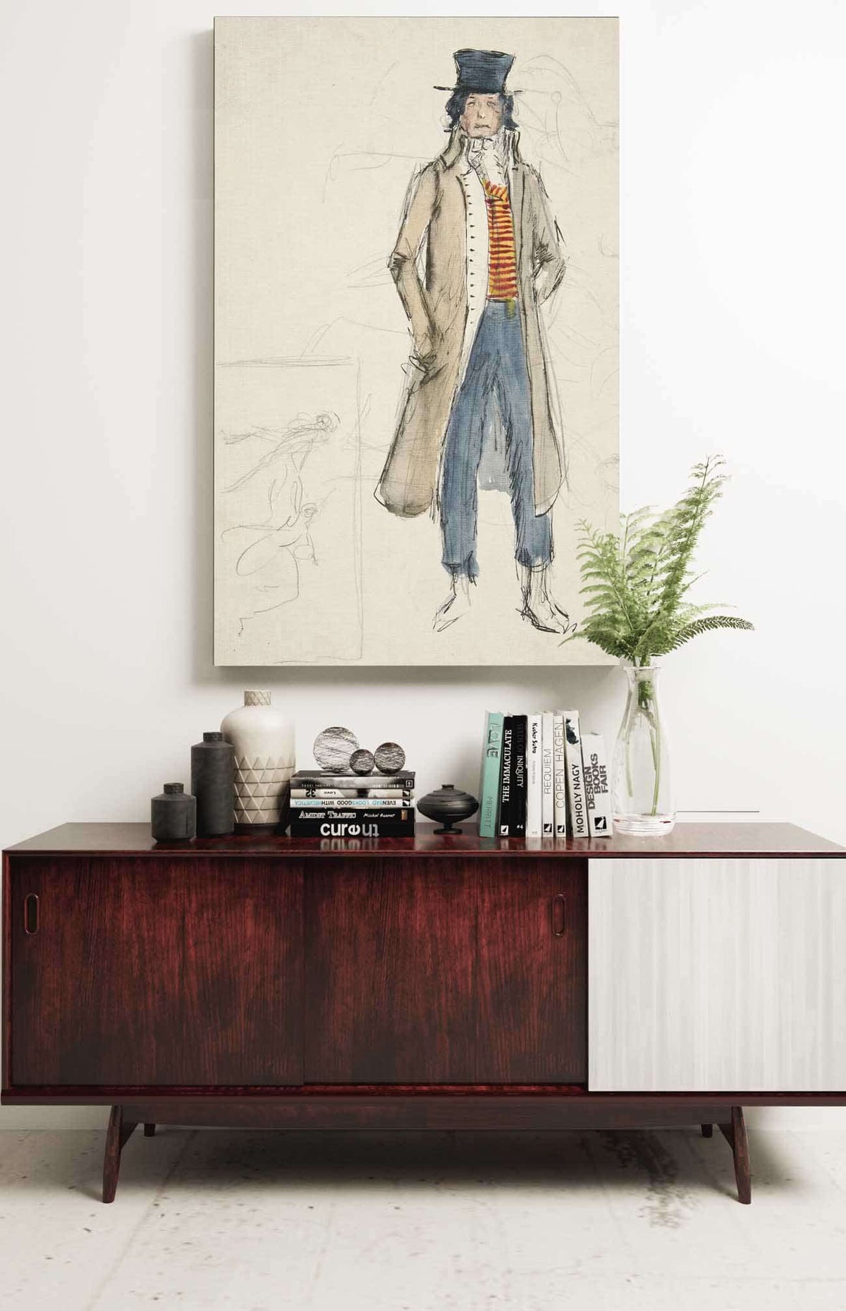 Sketch Of A Man Costume Study For La Tosca by Edwin Austin Abbey Posters, Prints, & Visual Artwork