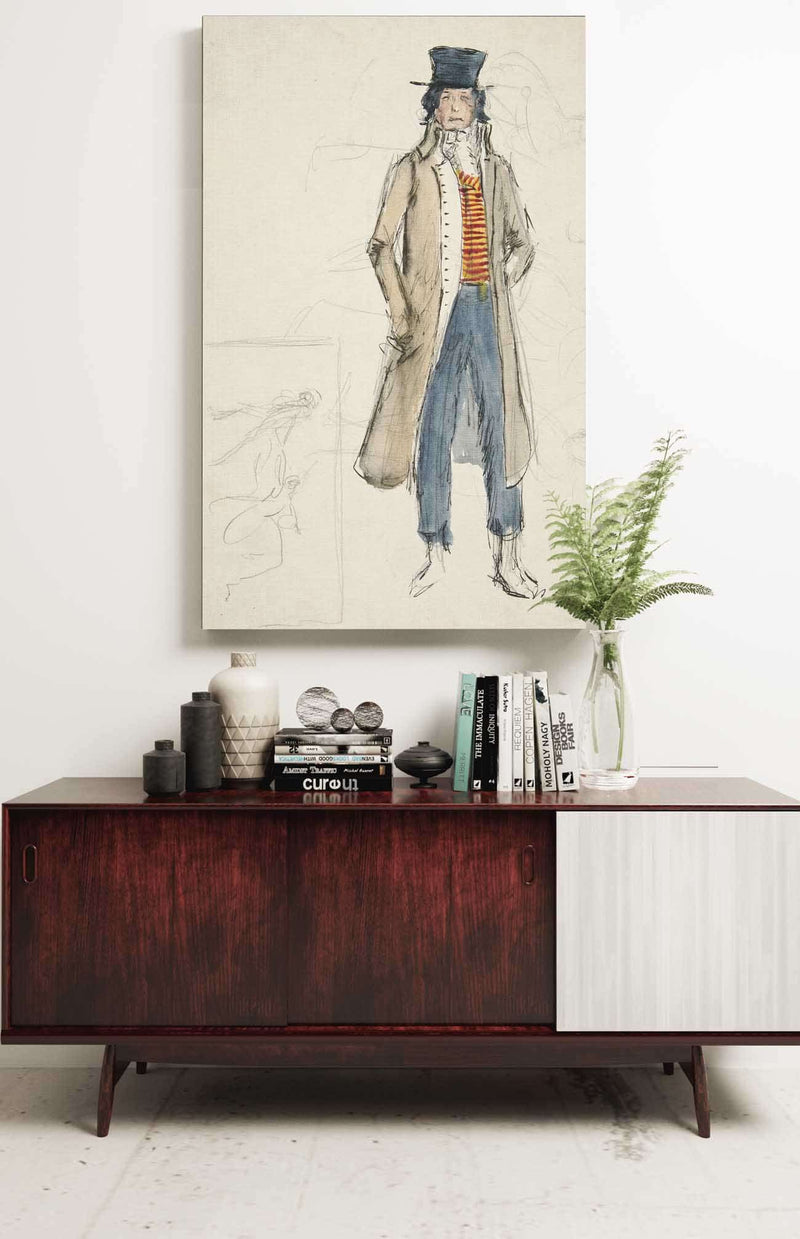 Sketch Of A Man Costume Study For La Tosca by Edwin Austin Abbey Posters, Prints, & Visual Artwork