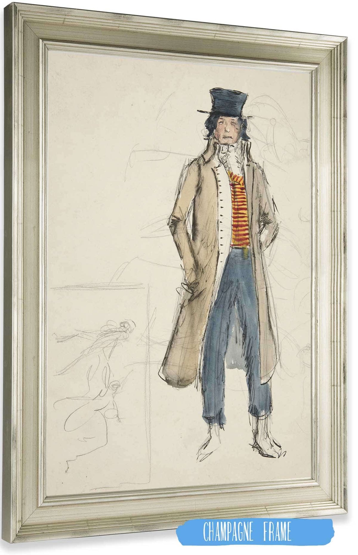 Sketch Of A Man Costume Study For La Tosca by Edwin Austin Abbey Posters, Prints, & Visual Artwork