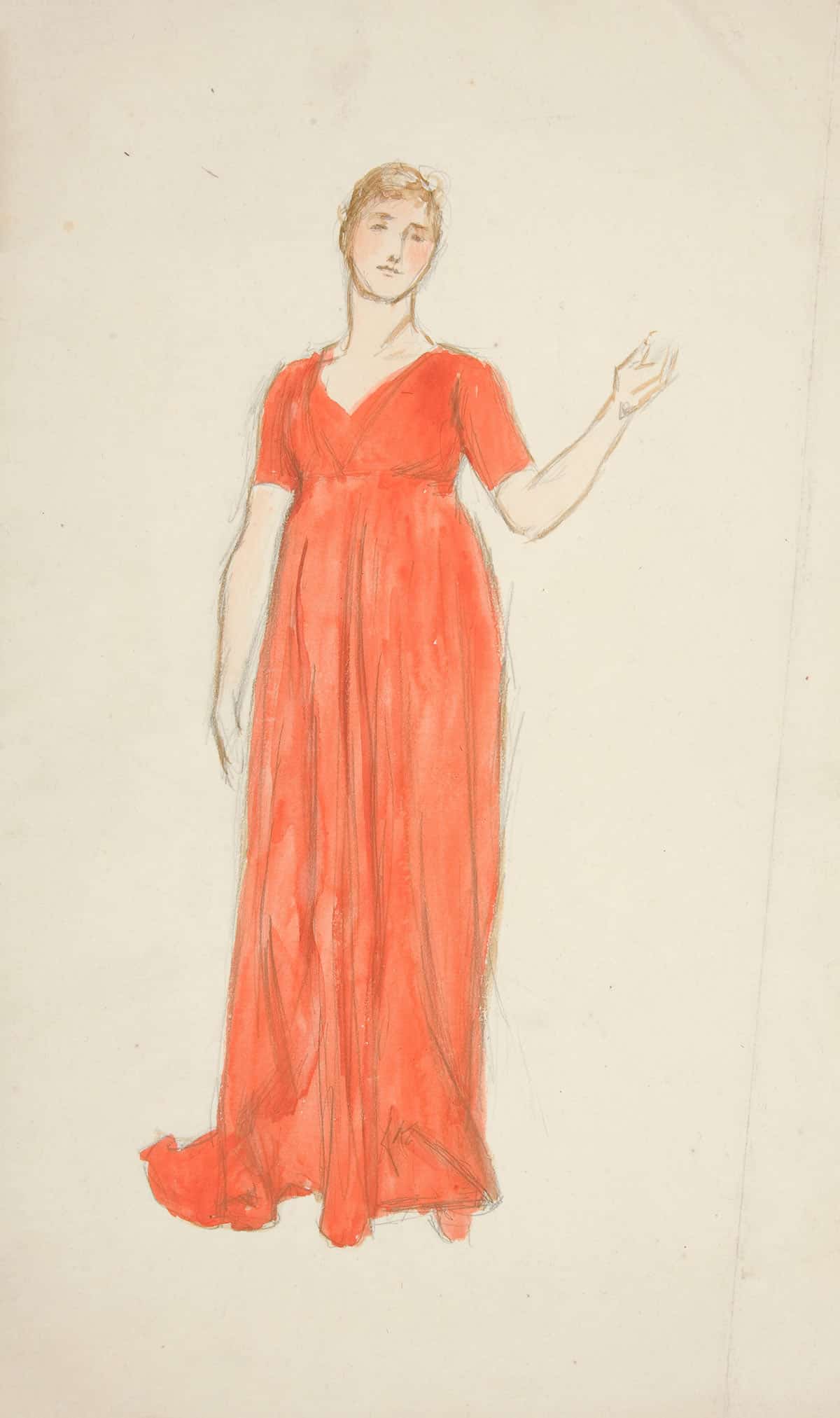 Sketch Of A Woman Costume Study For A Play by Edwin Austin Abbey Posters, Prints, & Visual Artwork