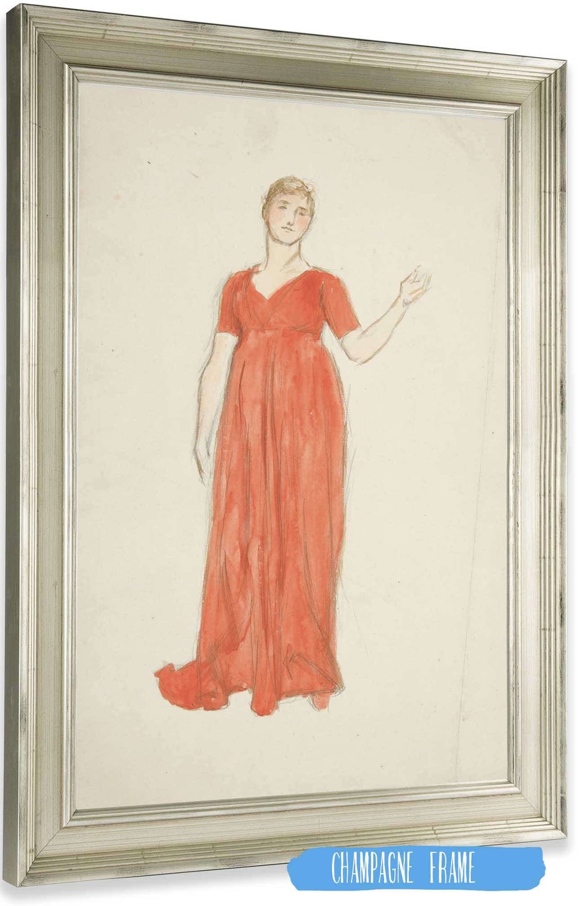 Sketch Of A Woman Costume Study For A Play by Edwin Austin Abbey Posters, Prints, & Visual Artwork