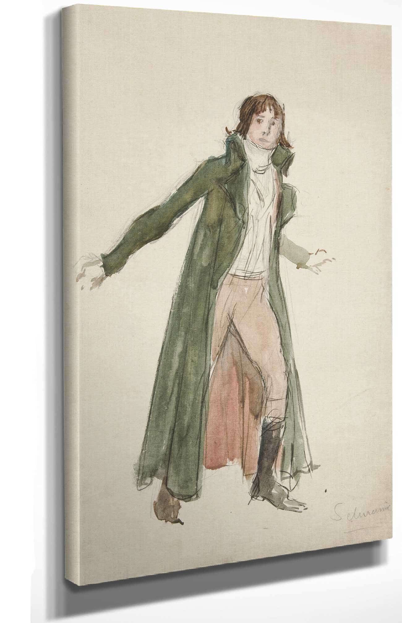 Sketch Of A Young Man Study For Illustration To A Play by Edwin Austin Abbey Posters, Prints, & Visual Artwork