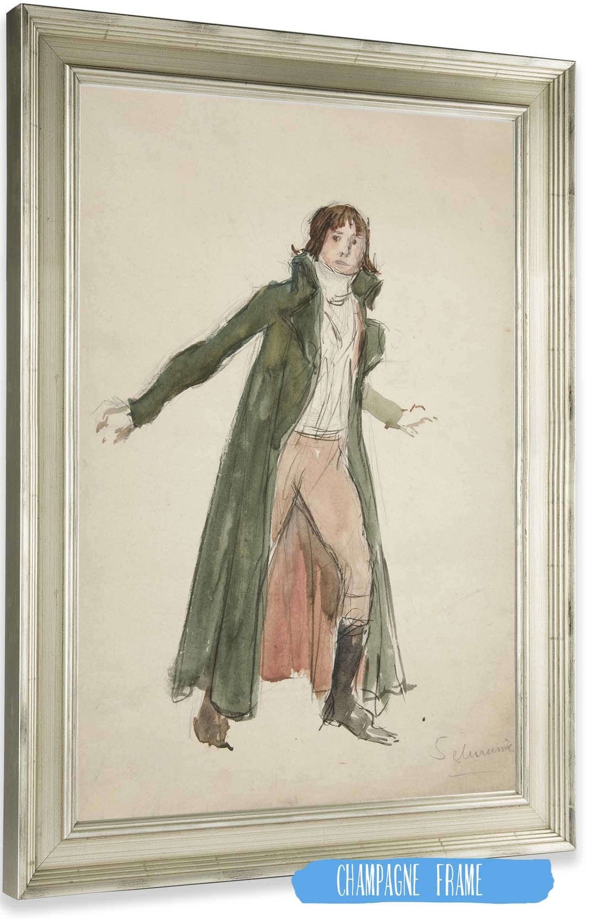 Sketch Of A Young Man Study For Illustration To A Play by Edwin Austin Abbey Posters, Prints, & Visual Artwork