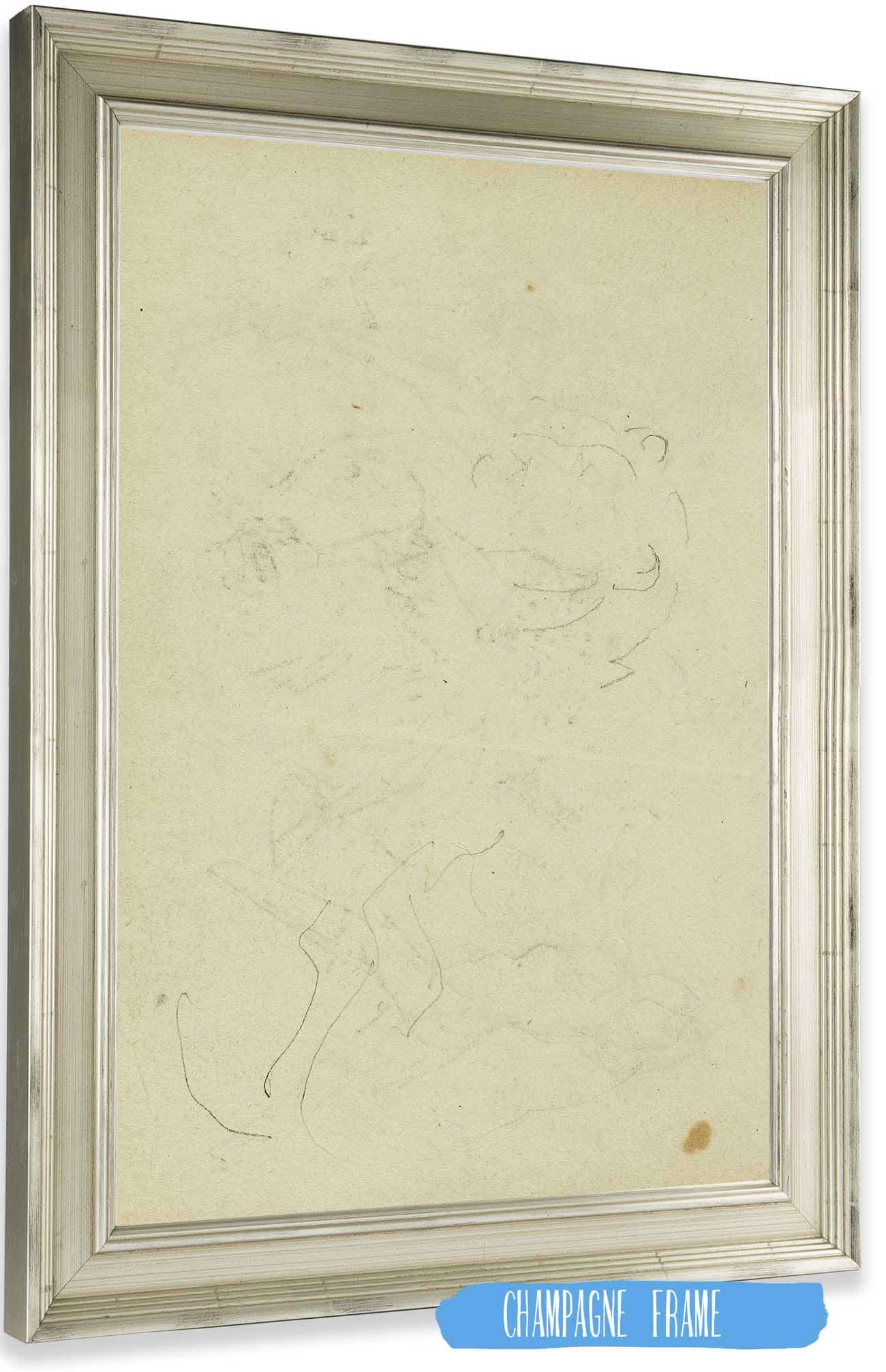 Sketches Of Head And Hind Legs Of A Lion  by Theodore Gericault Posters, Prints, & Visual Artwork