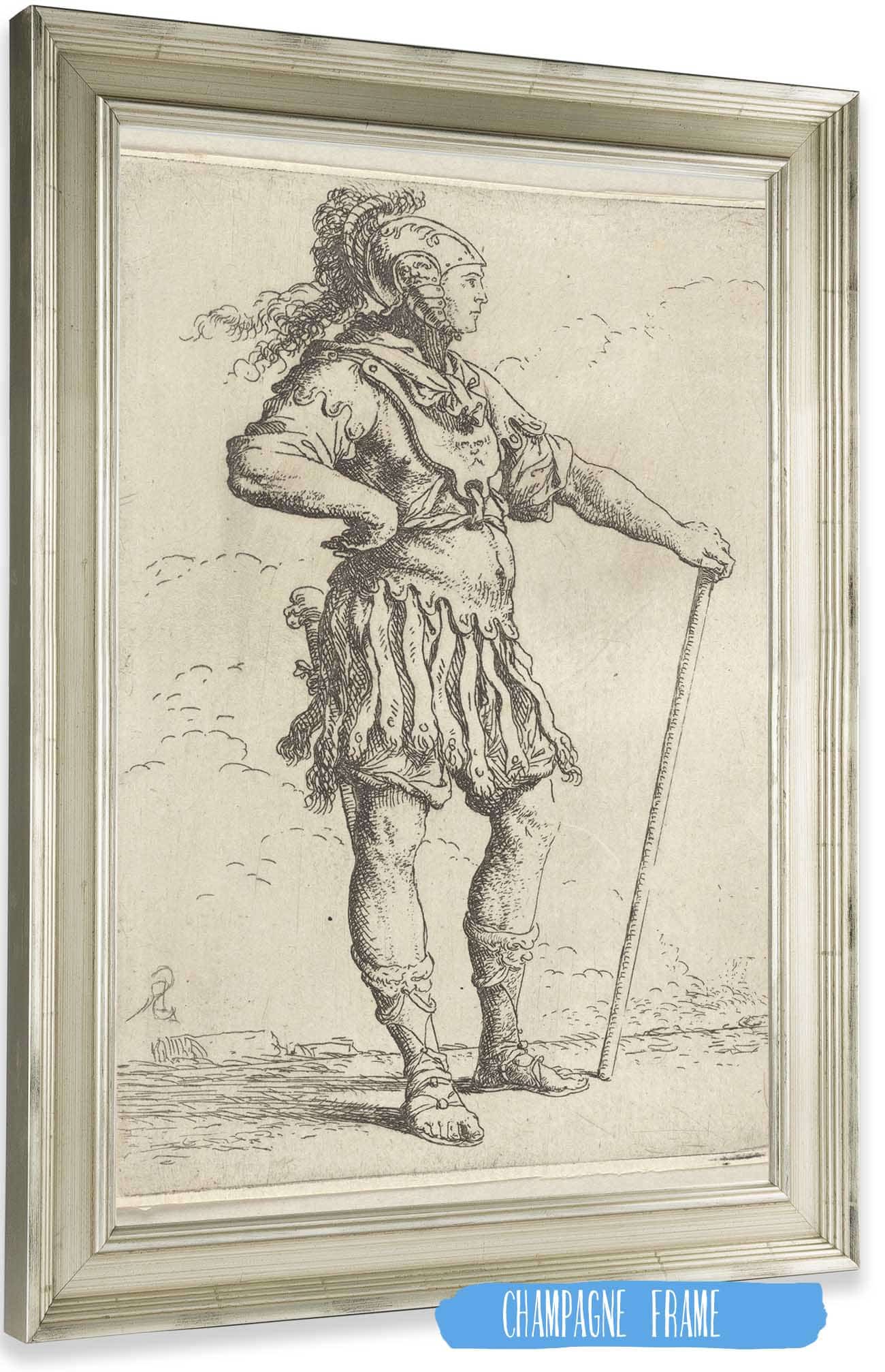 Soldier With Cane Facing Right  by Salvator Rosa Posters, Prints, & Visual Artwork