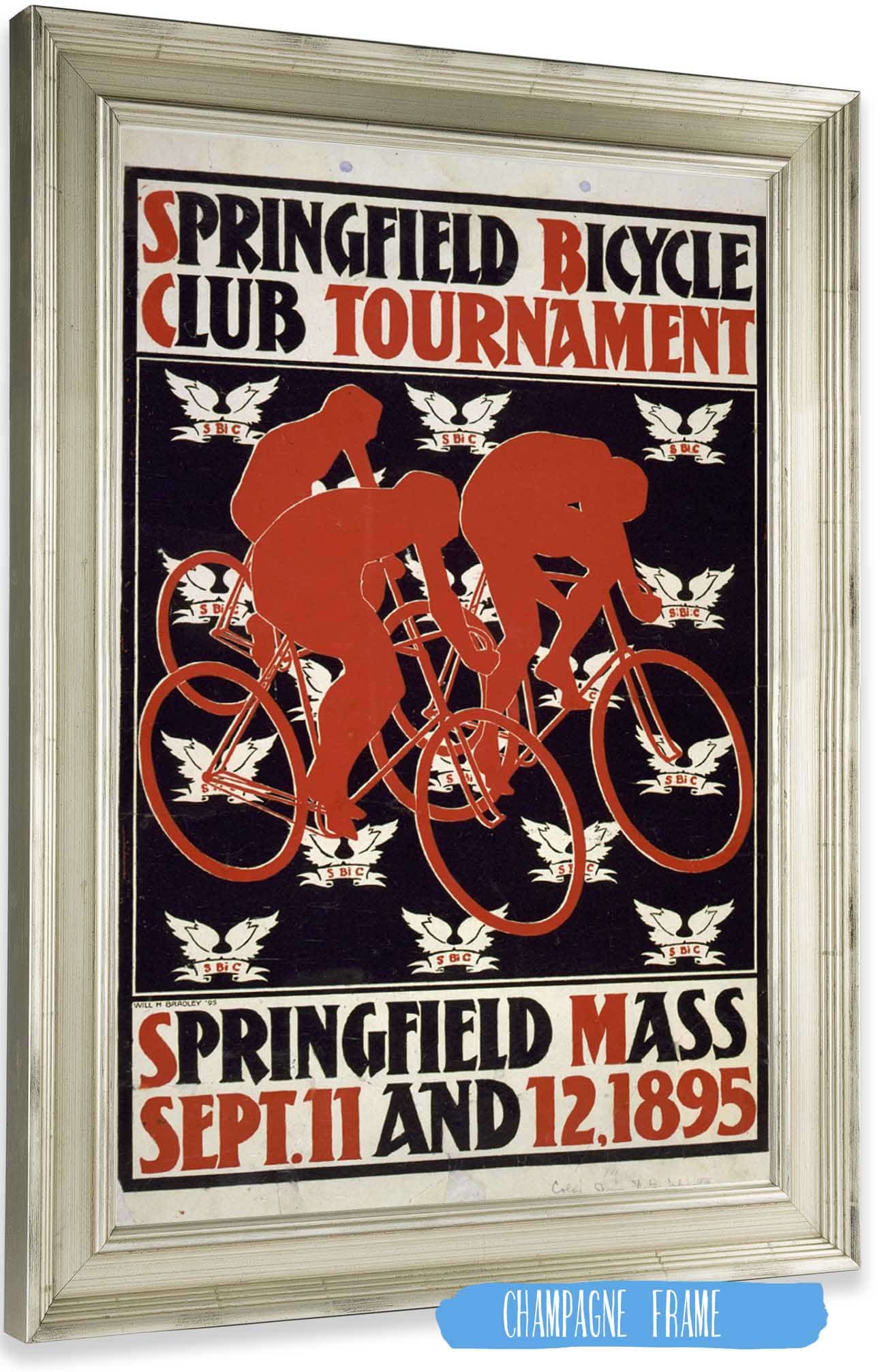 Springfield Bicycle Club Tournament Springfield Mass by Will Bradley Posters, Prints, & Visual Artwork