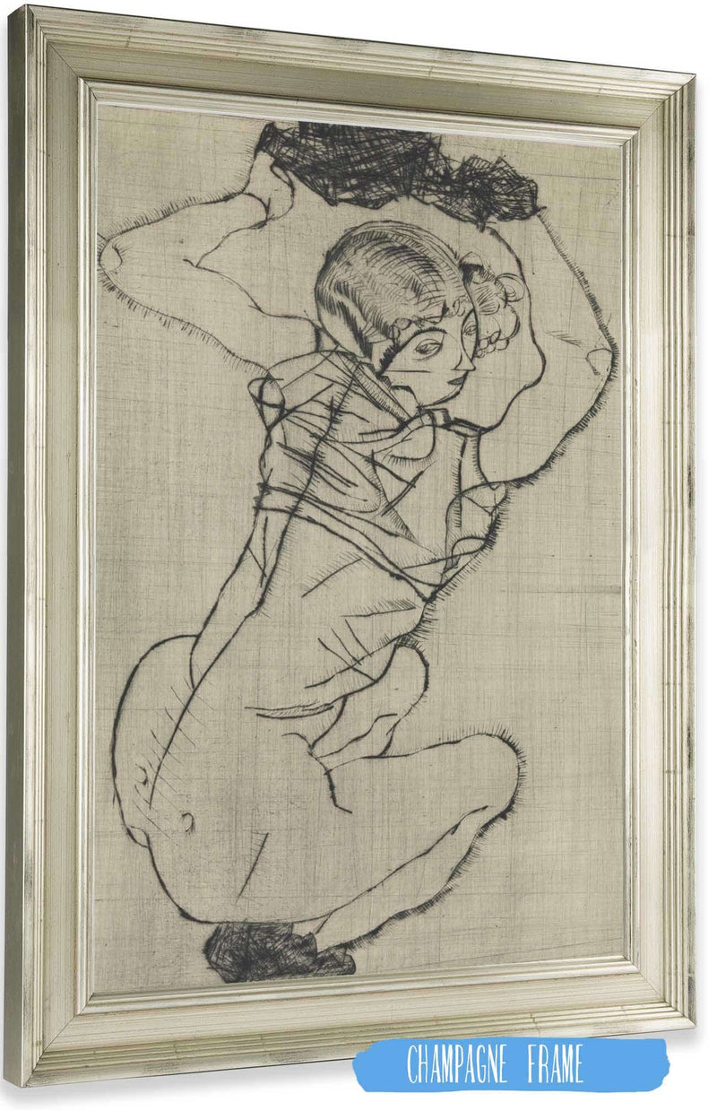 Squatting Woman by Egon Schiele Posters, Prints, & Visual Artwork